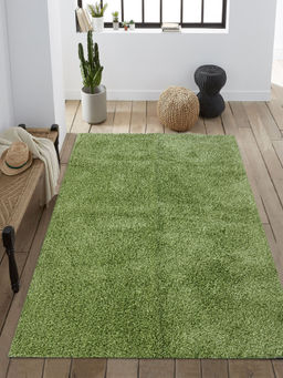 Saral Home - Microfiber Soft Shaggy Carpet (Green, 150X210 cm)