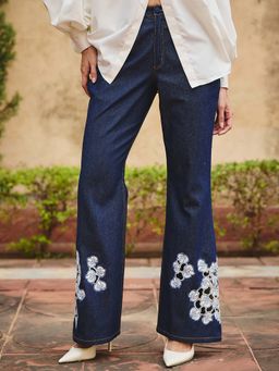 Maenaam - Blue Elva Flared Denim Jeans