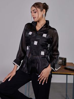 Maenaam - Black Ebony Faye Shirt with Belt