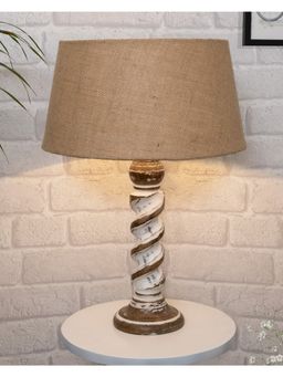 Homesake - Rope Whitewash Bedside Table Lamp Jute Shade