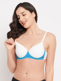 Clovia - Level 1 Push-Up Non-Wired Demi Cup Multiway T-shirt Bra in White