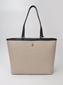 Tommy Hilfiger - Logo Beige Pvc Tote Bag