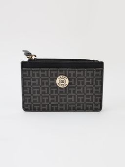 Tommy Hilfiger - Logo Black Pvc Zip-Around Wallet