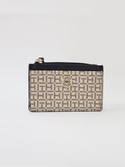 Tommy Hilfiger - Logo Beige Pvc Zip-Around Wallet