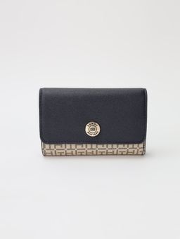 Tommy Hilfiger - Logo Beige Pvc Tri-Fold Wallet