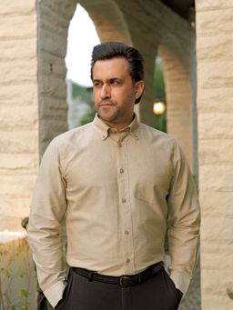 THE FORMAL CLUB - Regal Oxford Beige Solid Shirt