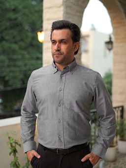 THE FORMAL CLUB - Regal Oxford Solid Grey Shirt