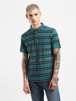 Levi's - Men Teal Blue Black Polo T-shirt