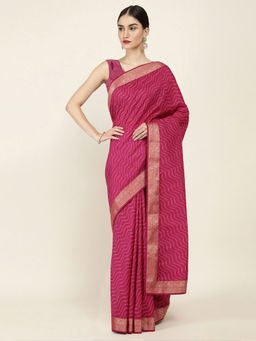 Soch - Printed Georgette Saree with Unstitched Blouse