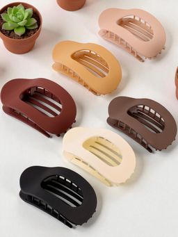 OOMPH - Women Multi-Color Hair Claw Clips (Pack of 6)