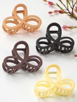 OOMPH - Women Multi-Color Floral Shape Hair Claw Clips (Pack of 4)