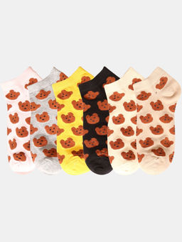 NEXT2SKIN - Women Multi-Color Animal Pattern Cotton Socks (Pack of 6)