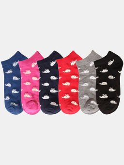 NEXT2SKIN - Women Multi-Color Marine Theme Cotton Socks (Pack of 6)