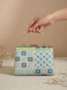 ARTKLIM - Ethnic Blue Embroidered Clutch