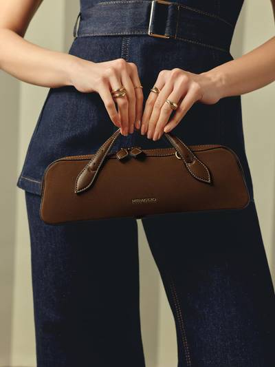 Brown Circe Top Handle Handbag with Detachable Strap (M)
