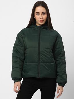 R&B - Green Puffer High Neck Jacket