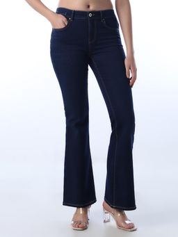 ONLY - Women Solid Bootcut Fit Navy Blue Jeans