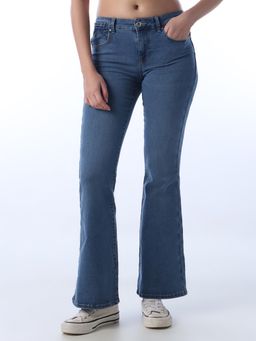 ONLY - Women Solid Bootcut High Rise Blue Jeans
