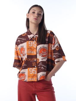 ONLY - Women Multi-Color Typographic Printed Oversized Shirt