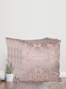 Sivya by Home - Light Pink Damask Self Design Cushion Covers (Pack of 5)