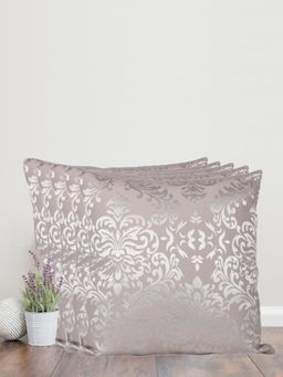Sivya by Home - Silver Damask Self Design Cushion Covers (Pack of 5)