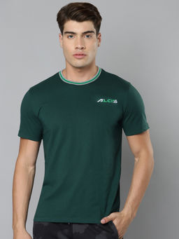 Alcis - Men Green Slim Fit Running T-shirt