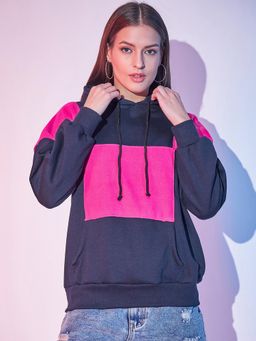 STREET 9 - Navy Blue Colorblock Sweatshirt