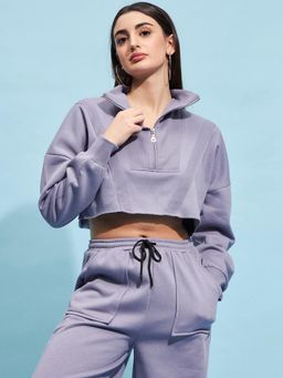 STREET 9 - Lavender Crop Sweatshirt