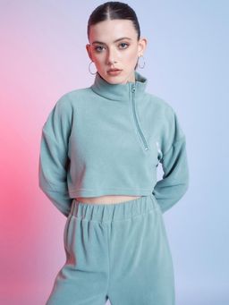 STREET 9 - Green Crop Sweatshirt