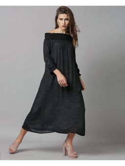 RAREISM - Solid Black Women Dress