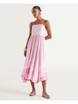 RAREISM - Floral Light Pink Women Dress