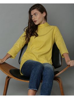 RAREISM - Pins-1 Yellow Three Fourth Sleeves Top