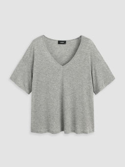 Cider - V-neck Oversize Short Sleeve Tee Curve & Plus