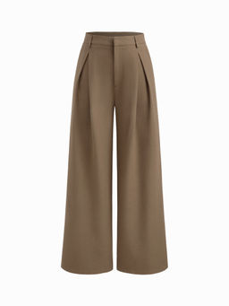 Cider - Mid Rise Straight Leg Pleated Trouser