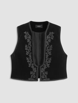 Cider - Velvet Embroidered Pattern Vest
