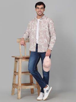 Cantabil - Men Brown Printed Full Sleeves Casual Shirt