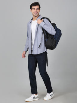 Cantabil - Men Grey Solid Full Sleeves Casual Shirt