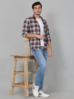 Cantabil - Men Onion Checks Full Sleeves Casual Shirt