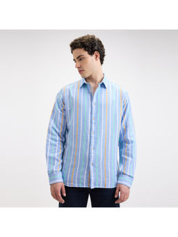 Pepe Jeans - Men Blue Stripe Full Sleeve Shirt