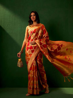 Suha - Ethnic Multi-Colour Saree with Unstitched Blouse