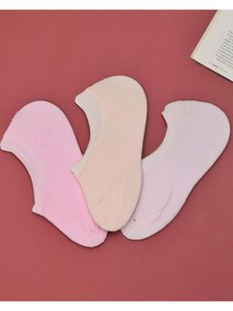 Yellow Bee - Solid Low Cut Invisible Socks for Girls - Multi-Color (Pack of 3)