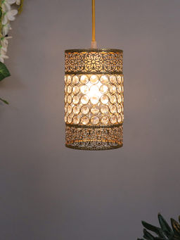 Homesake - Crystal Hanging Pendant Light Leafy Cylinder