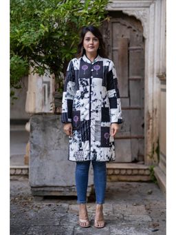 NAVYAS FASHION - Black Shibori Reversible Coat