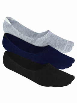 Heelium - Bamboo No Show Socks for Men, Odour Free, Low Cut, Pack of 3-Multi-Color