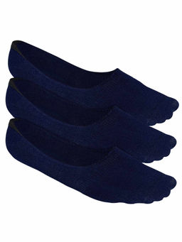 Heelium - Bamboo No Show Socks for Men, Odour Free, Low Cut, Pack of 3-Navy Blue