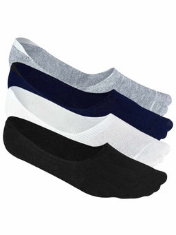 Heelium - Bamboo No Show Socks for Men, Odour Free, Low Cut, Pack of 4-Multi-Color