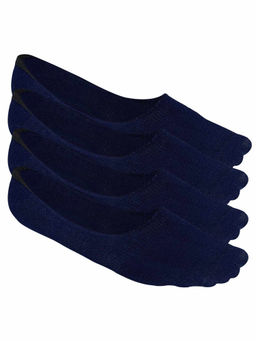 Heelium - Bamboo No Show Socks for Men, Odour Free, Low Cut, Pack of 4-Navy Blue