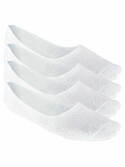 Heelium - Bamboo No Show Socks for Men, Odour Free, Low Cut, Pack of 4-White