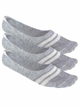 Heelium - Bamboo No Show Socks for Men, Odour Free, Low Cut, Pack of 3-Grey