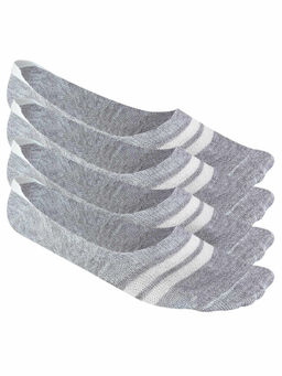 Heelium - Bamboo No Show Socks for Men, Odour Free, Low Cut, Pack of 4-Grey